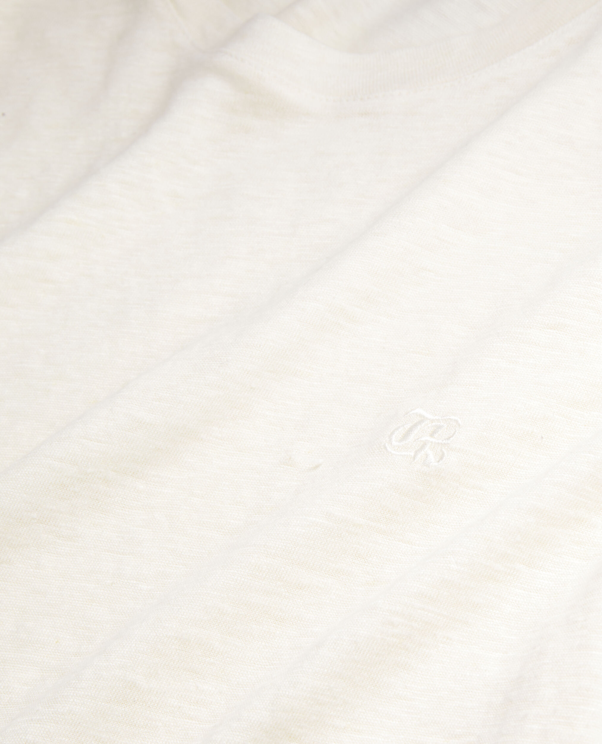 Camiseta blanco crudo lino escudo para hombre, ECRU, hi-res image number null