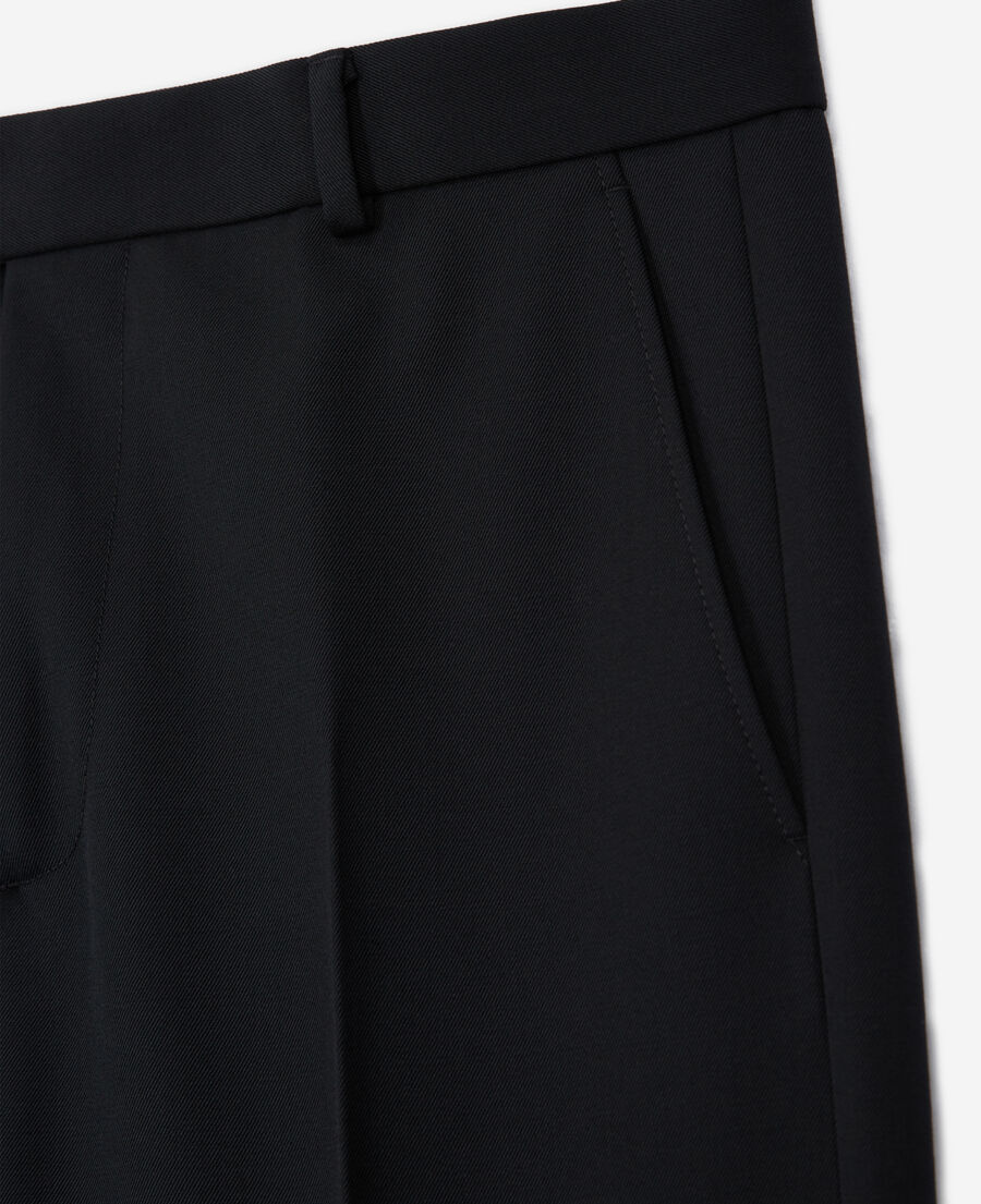 black wool flared pants