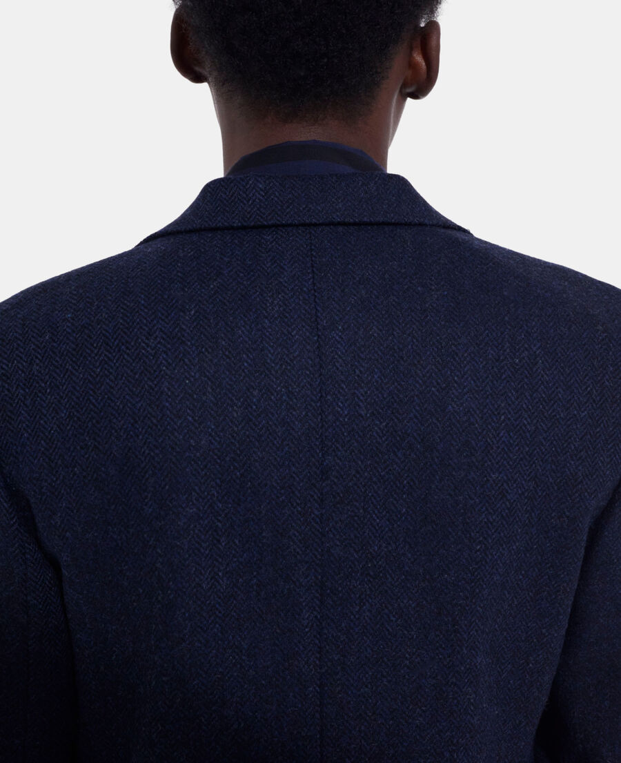 wool jacket with blue motif