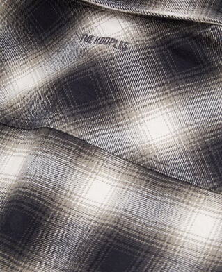 The Kooples HOMME BLACK GREY surchemise à carreaux noirs et blancs