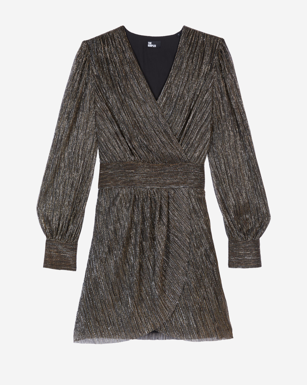 The Kooples WOMEN BRONZE metallic bronze jersey short dress