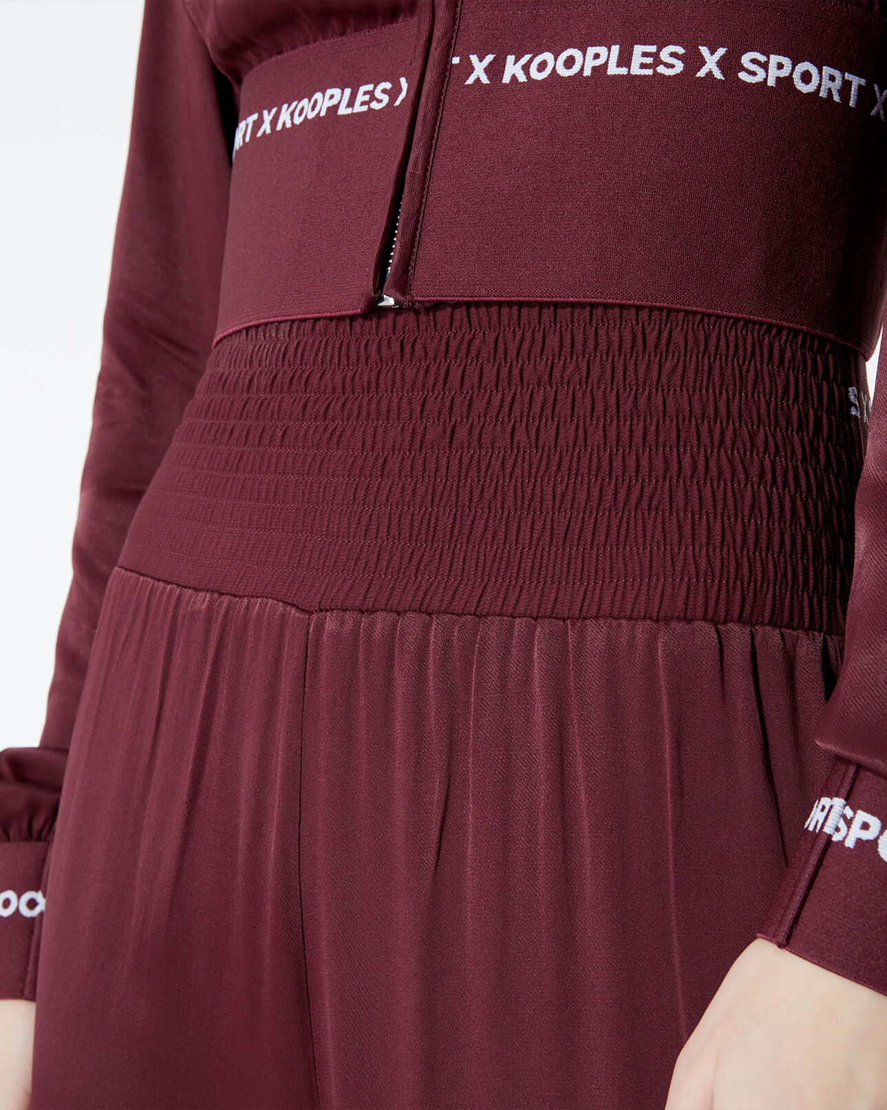 The Kooples WOMEN BURGUNDY burgundy pants in flowing fabric w/elastic