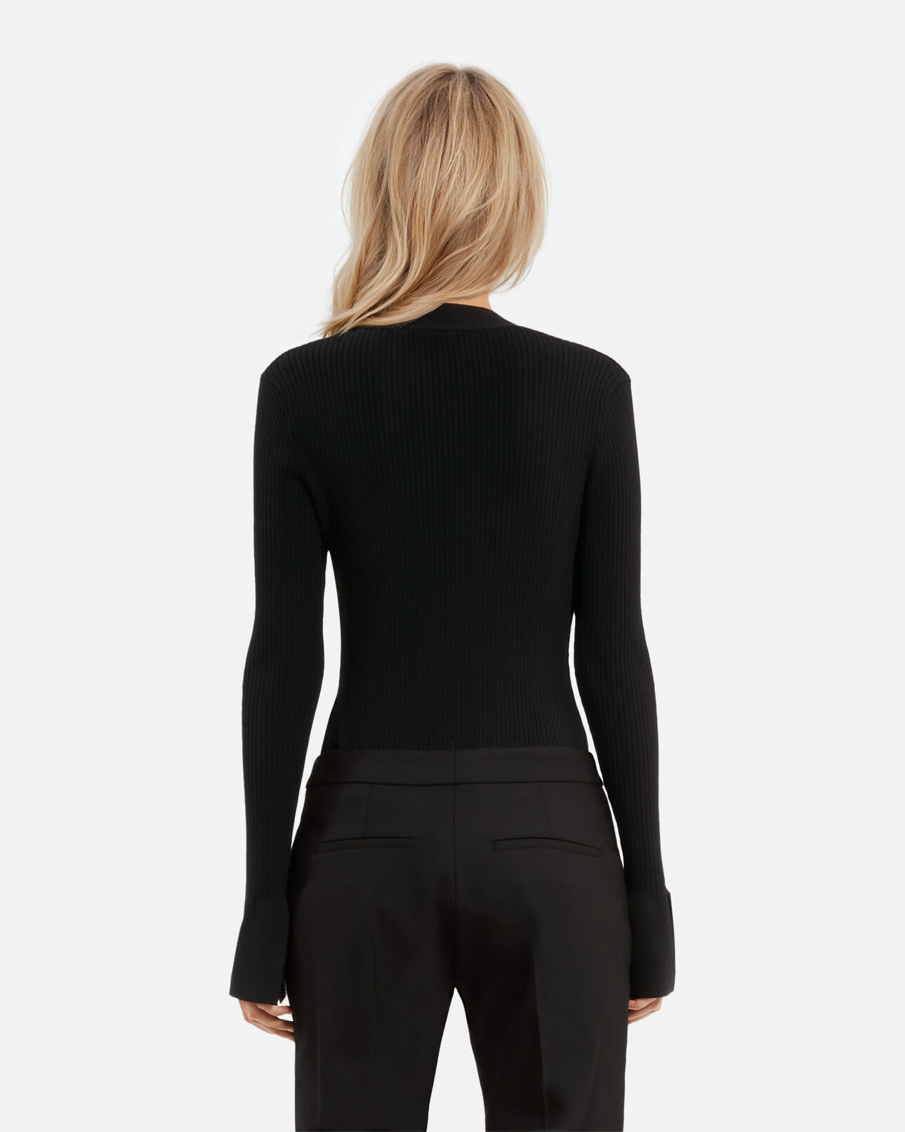 The Kooples WOMEN BLACK black ribbed knit sweater