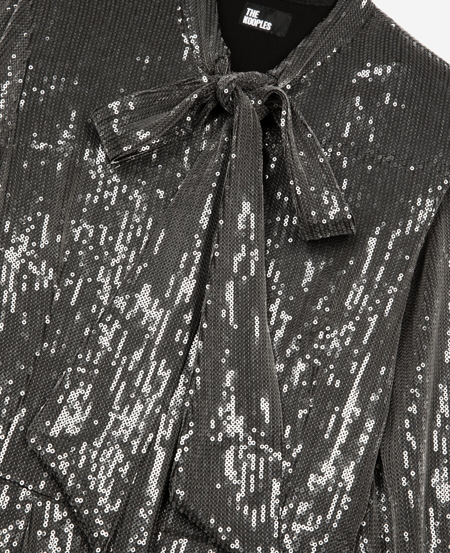 The Kooples FEMME GREY robe courte à sequins grise