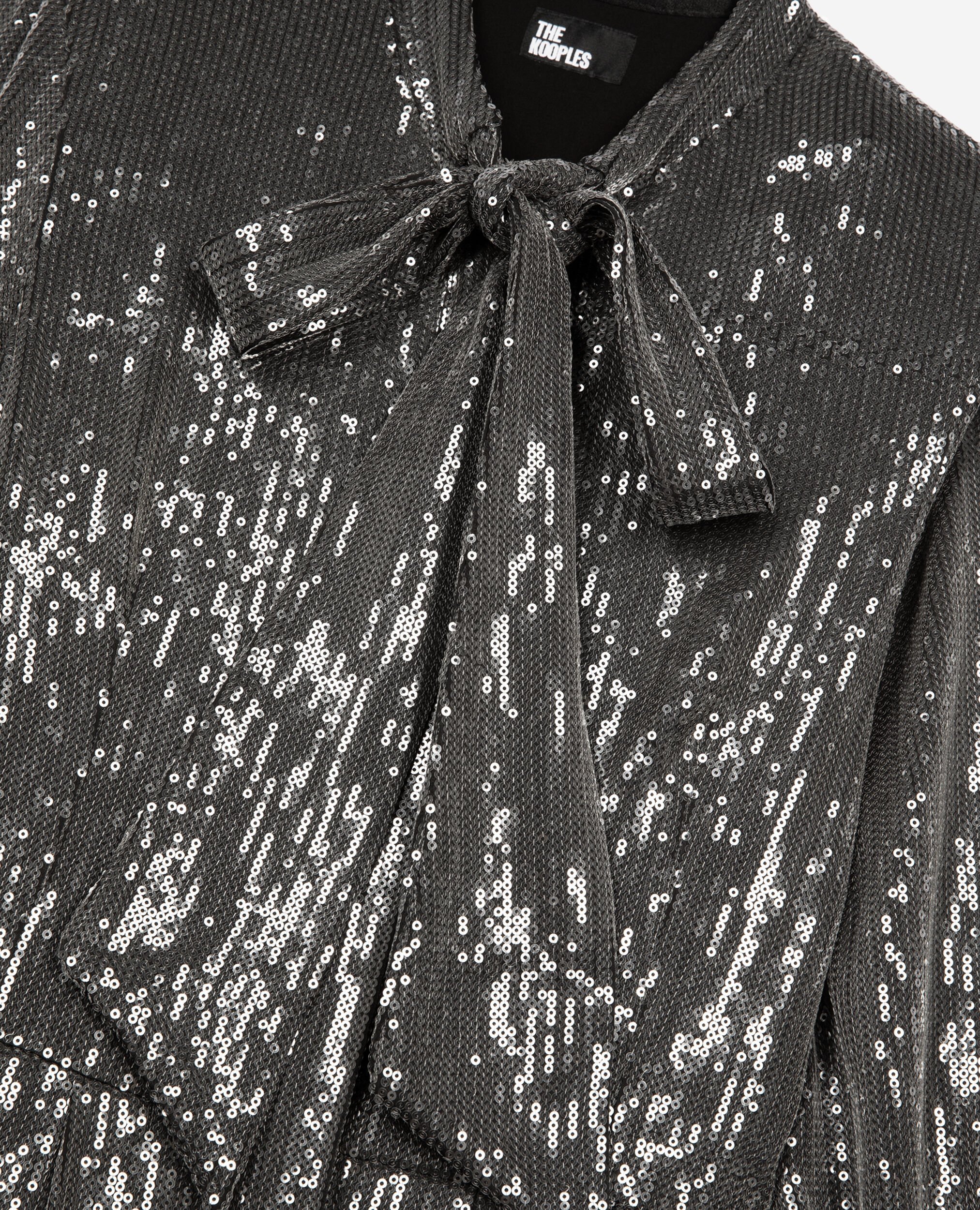 Kurzes Kleid mit Pailletten in grau, GREY, hi-res image number null
