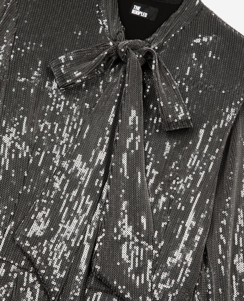 The Kooples FEMME GREY robe courte à sequins grise