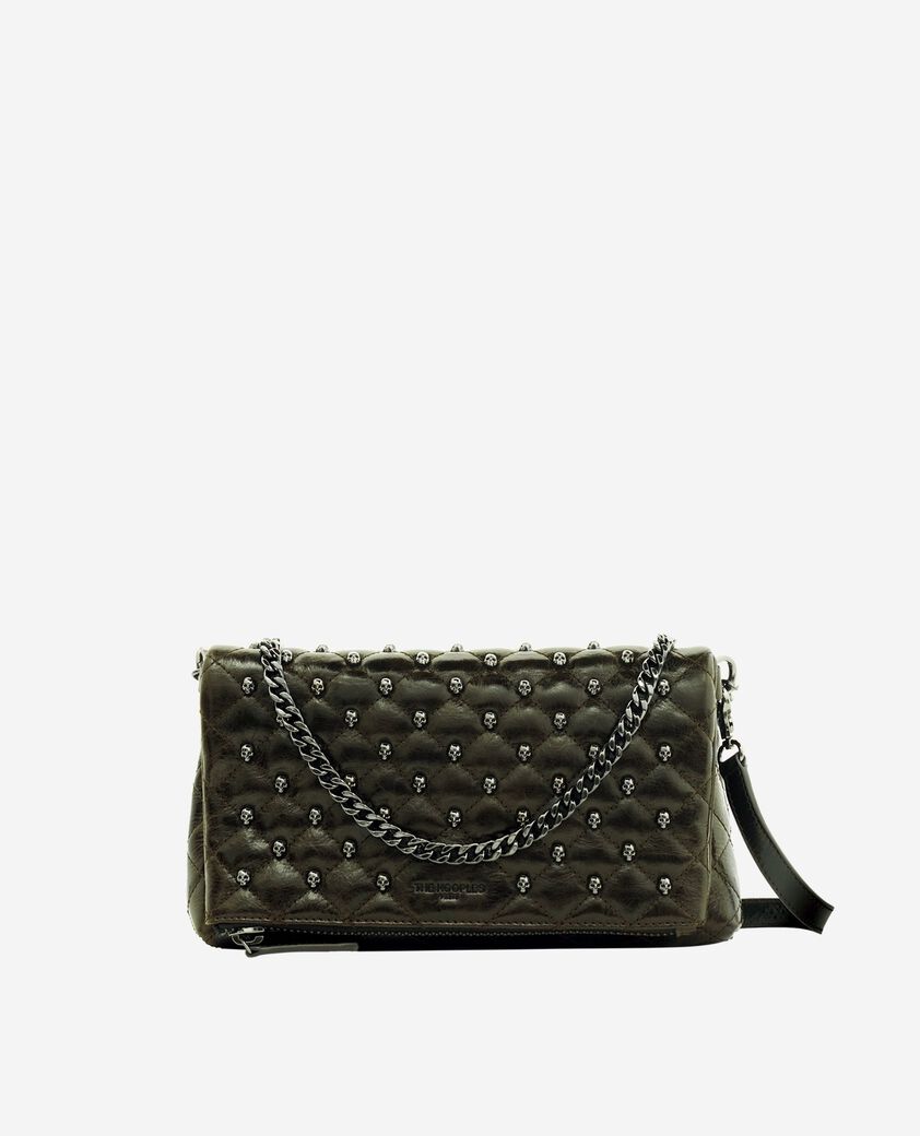 The Kooples WOMEN OLIVE heritage small green leather pouch