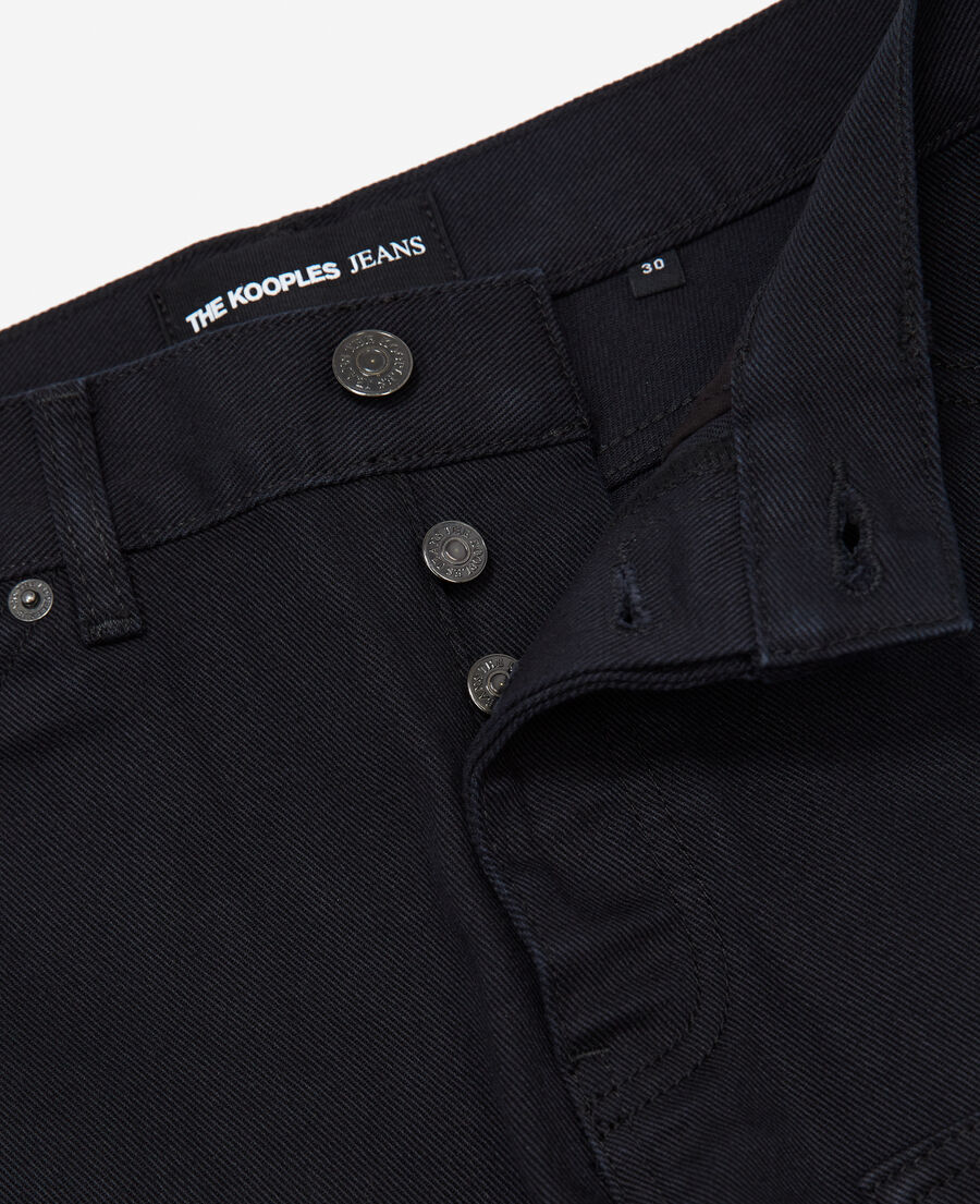 black straight-cut jeans with side pockets