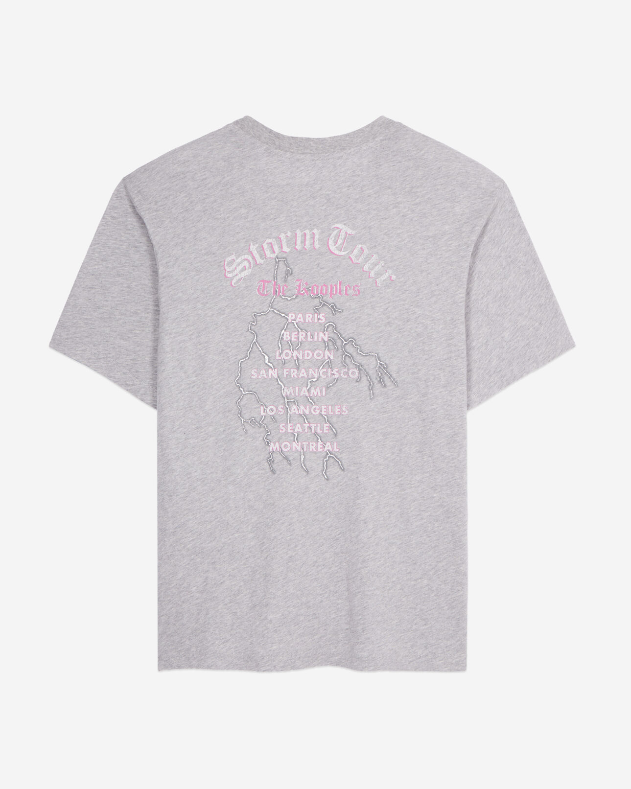 The Kooples WOMEN GRIS CLAIR grey t-shirt with feel the storm serigraphy
