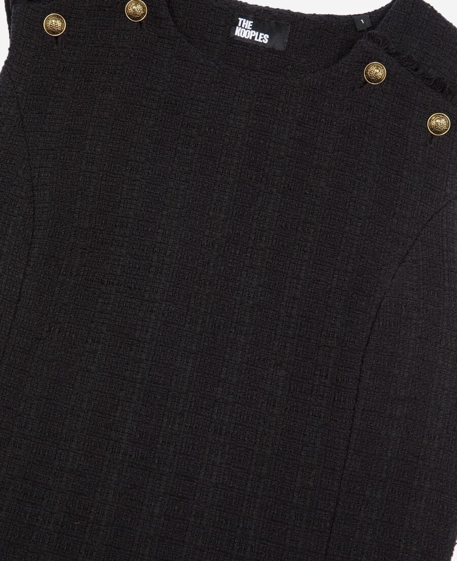 The Kooples FEMME BLACK top en tweed noir