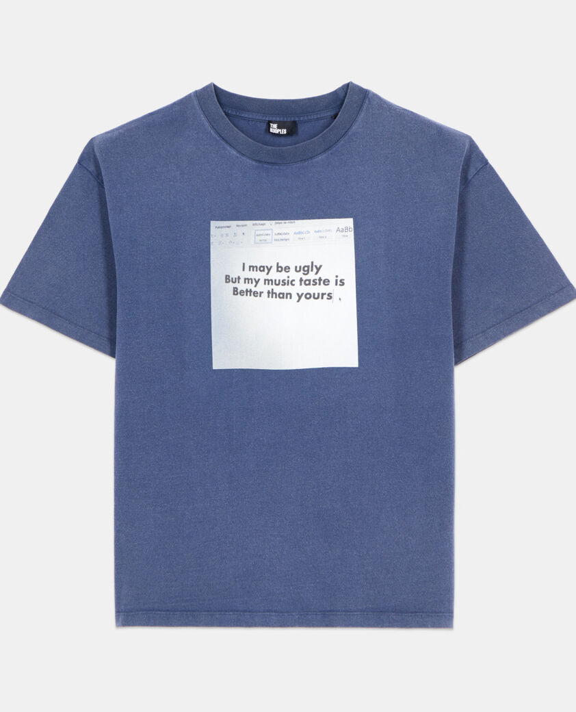 The Kooples HOMME DARK BLUE t-shirt à sérigraphie bleu