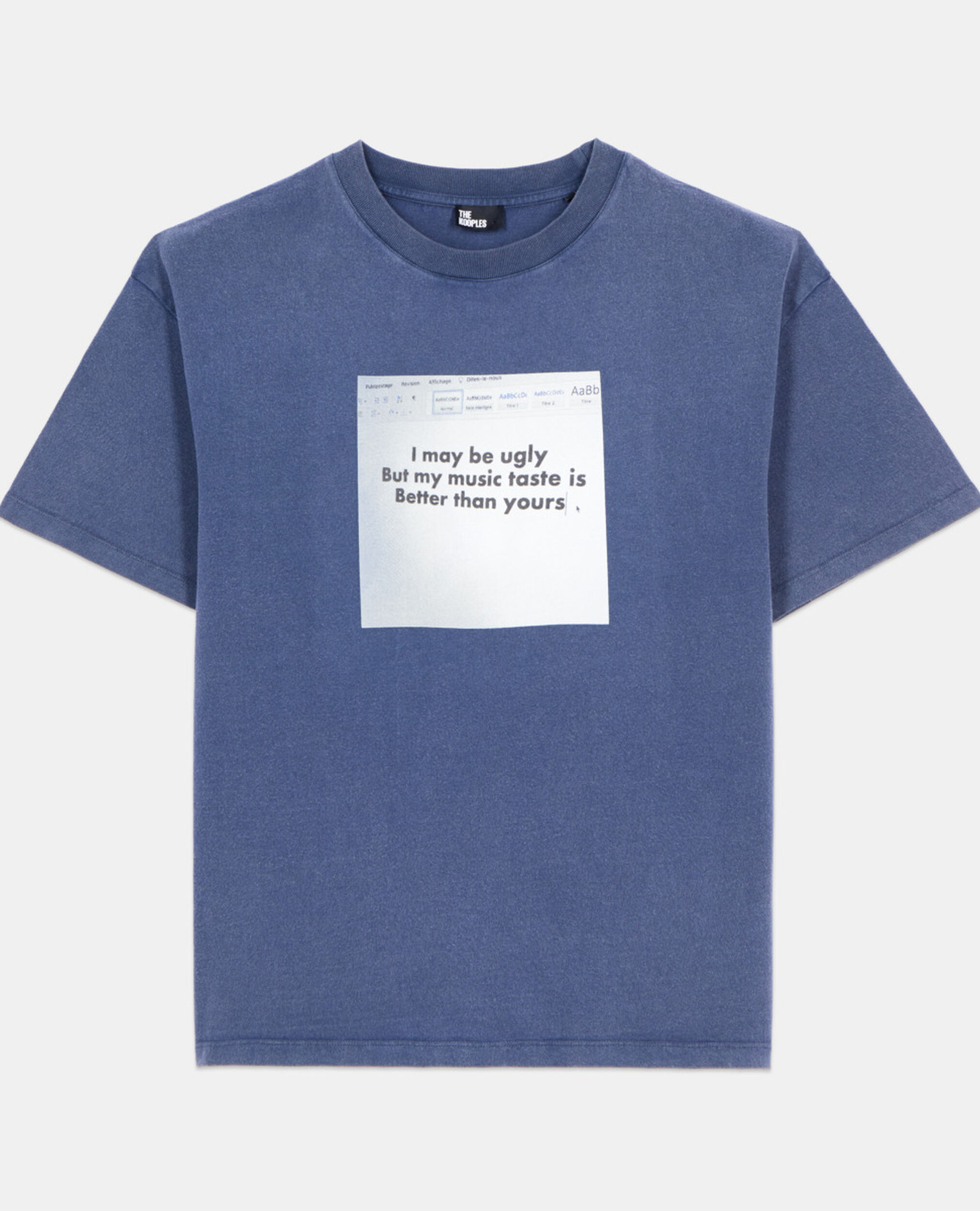 T-shirt à sérigraphie bleu, DARK BLUE, hi-res image number null
