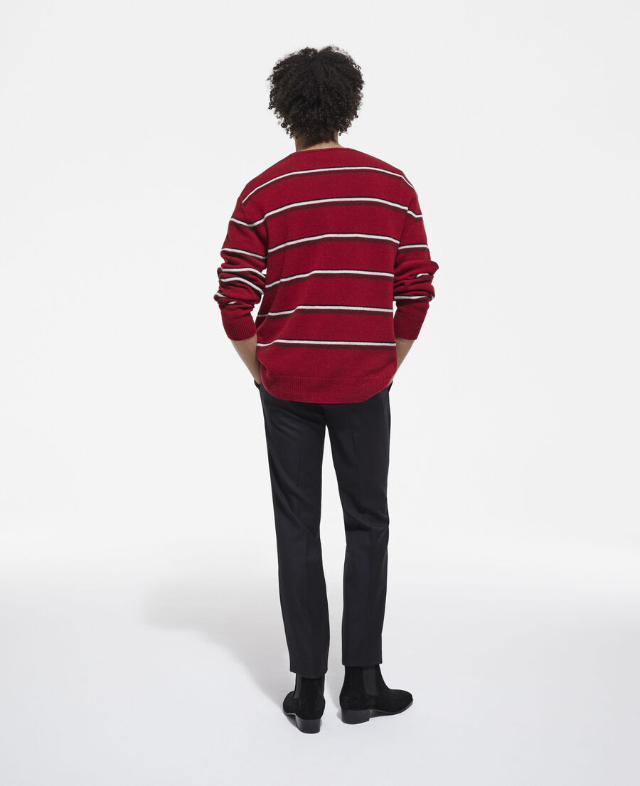 The Kooples H RED-BLACK-WHITE multicolored cashmere sweater