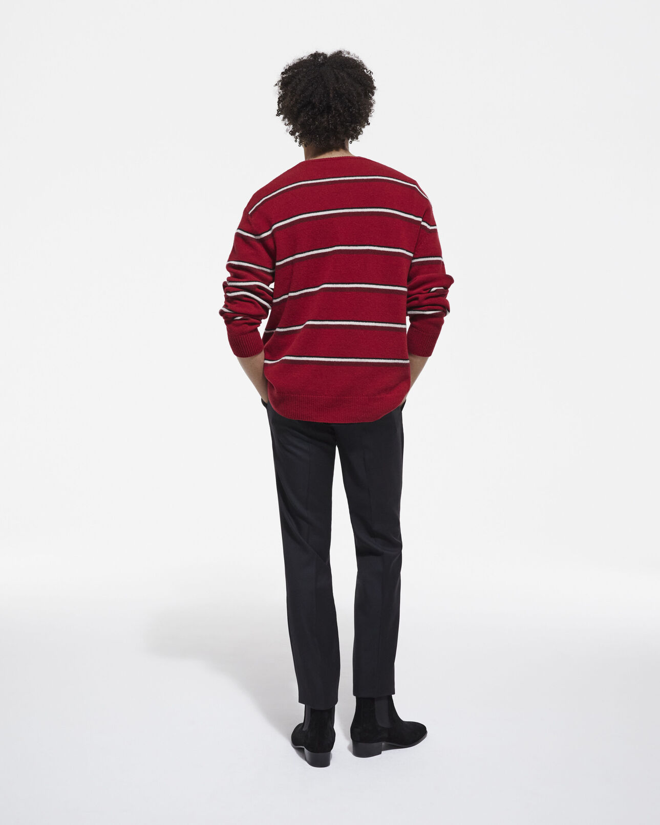 The Kooples MEN RED-BLACK-WHITE multicolored cashmere sweater