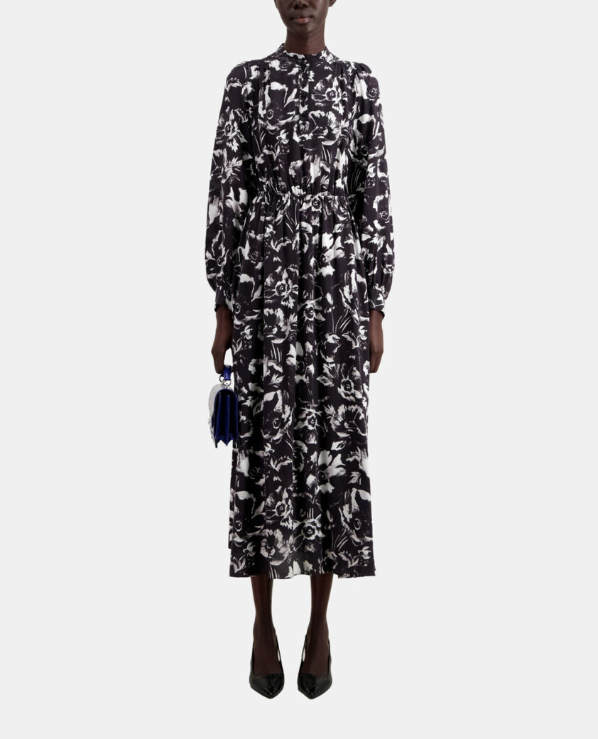 The Kooples F BLACK WHITE long printed dress