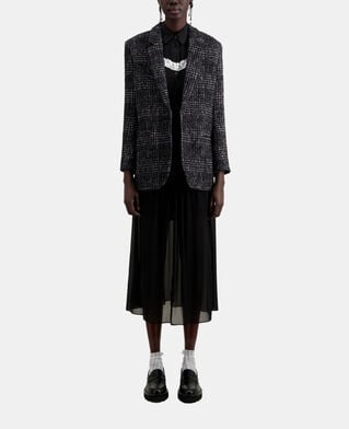 The Kooples F BLACK WHITE black and white tweed blazer