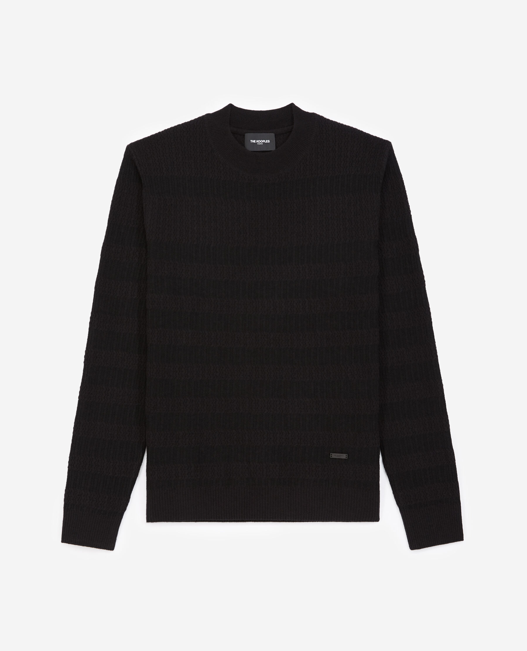 Black wool sweater and crew neck