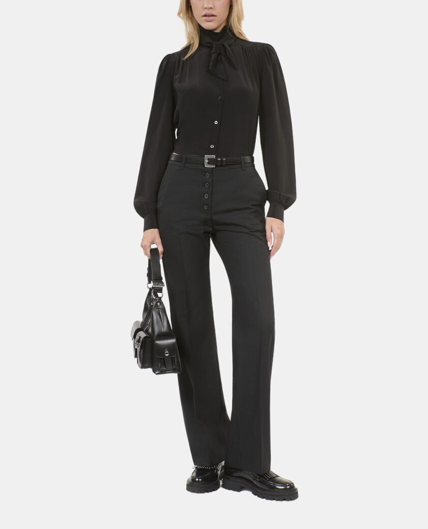 The Kooples MUJER BLACK pantalón recto negro