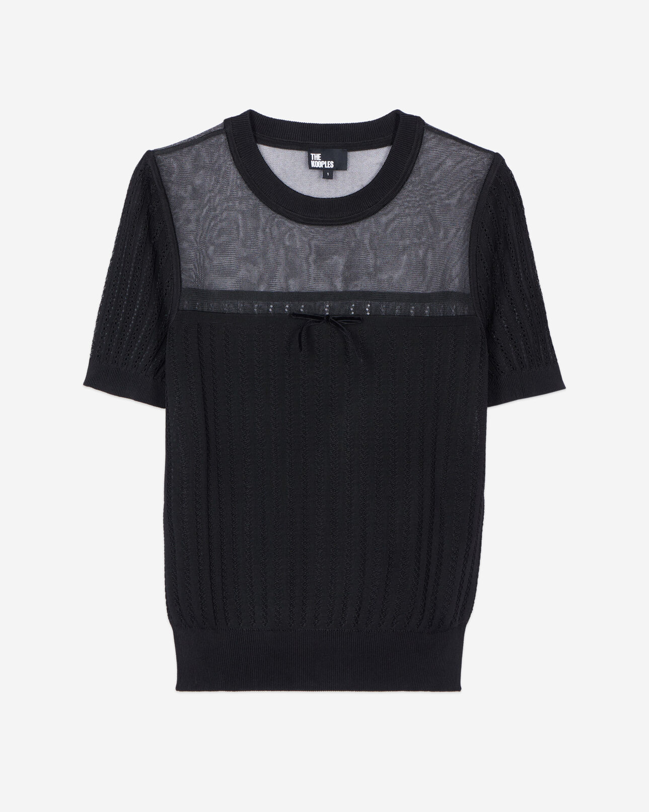 The Kooples FEMME BLACK pull en maille ajourée noir