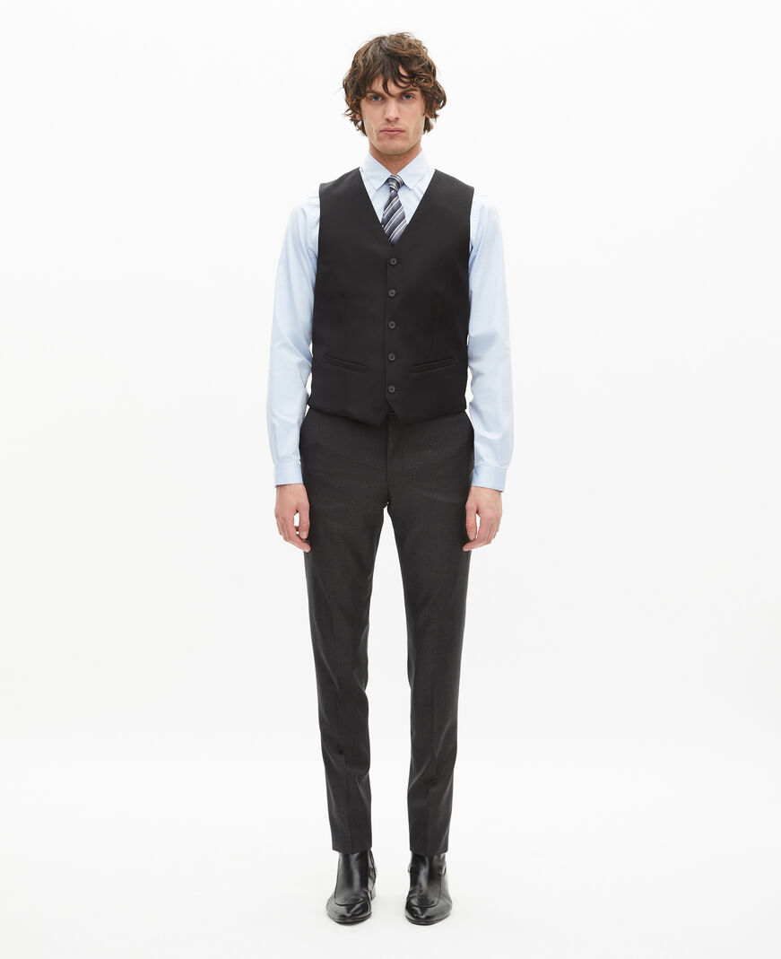 The Kooples HERREN BLACK schwarze anzugweste aus wolle