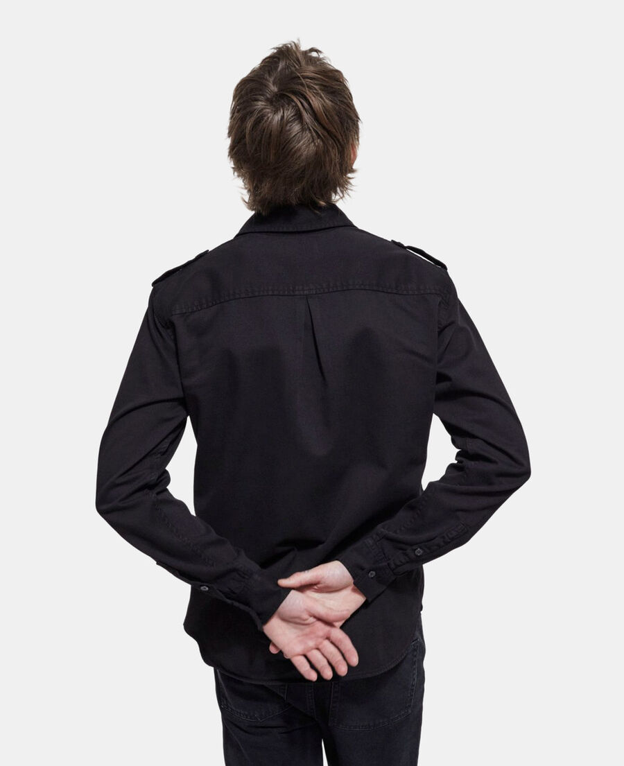 The Kooples HOMME STONE GREY chemise col classique en jean noire