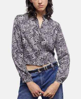 The Kooples WOMEN BLACK WHITE short black shirt