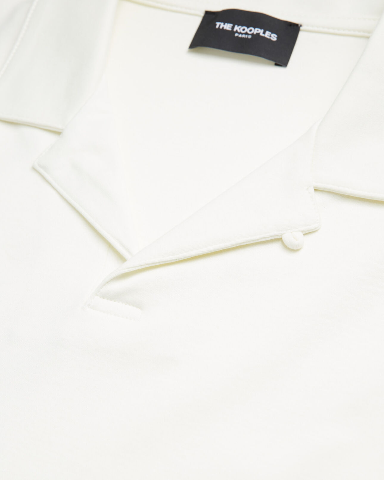 The Kooples MEN ECRU ecru short-sleeved polo with cuban collar