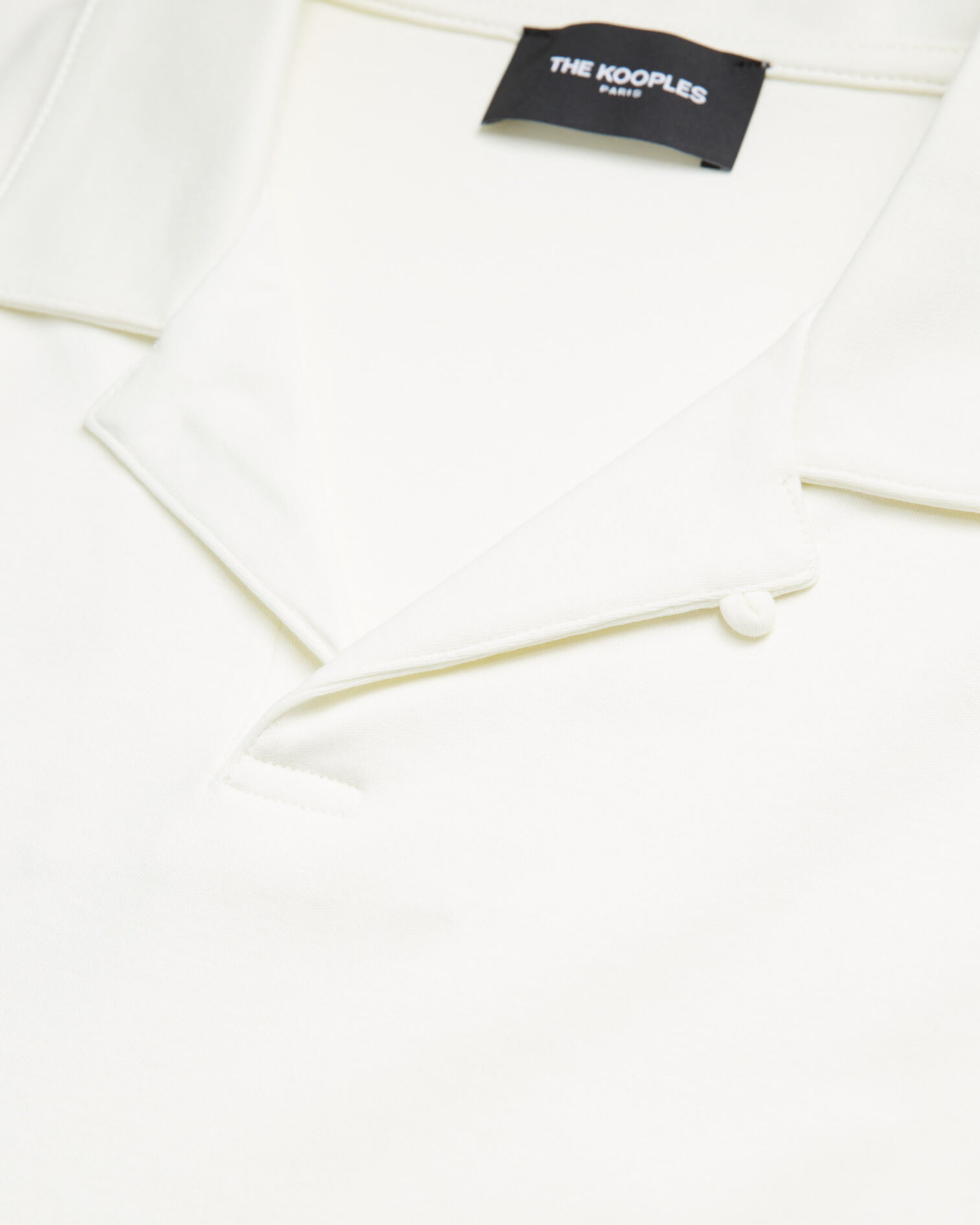 Ecru short-sleeved polo with Cuban collar, ECRU, hi-res image number null