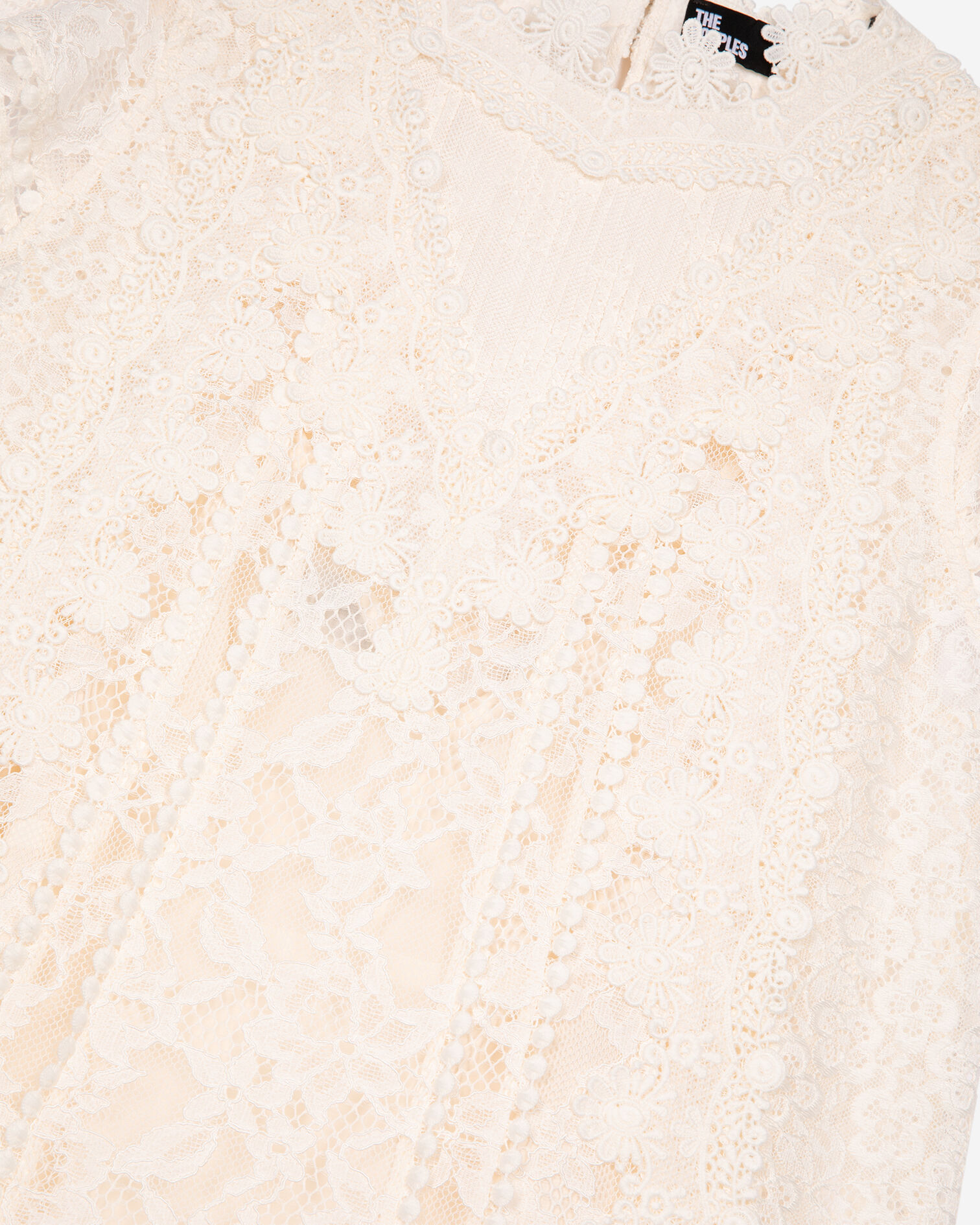 Kurzes Kleid aus ecrufarbener Spitze, ECRU, hi-res image number null