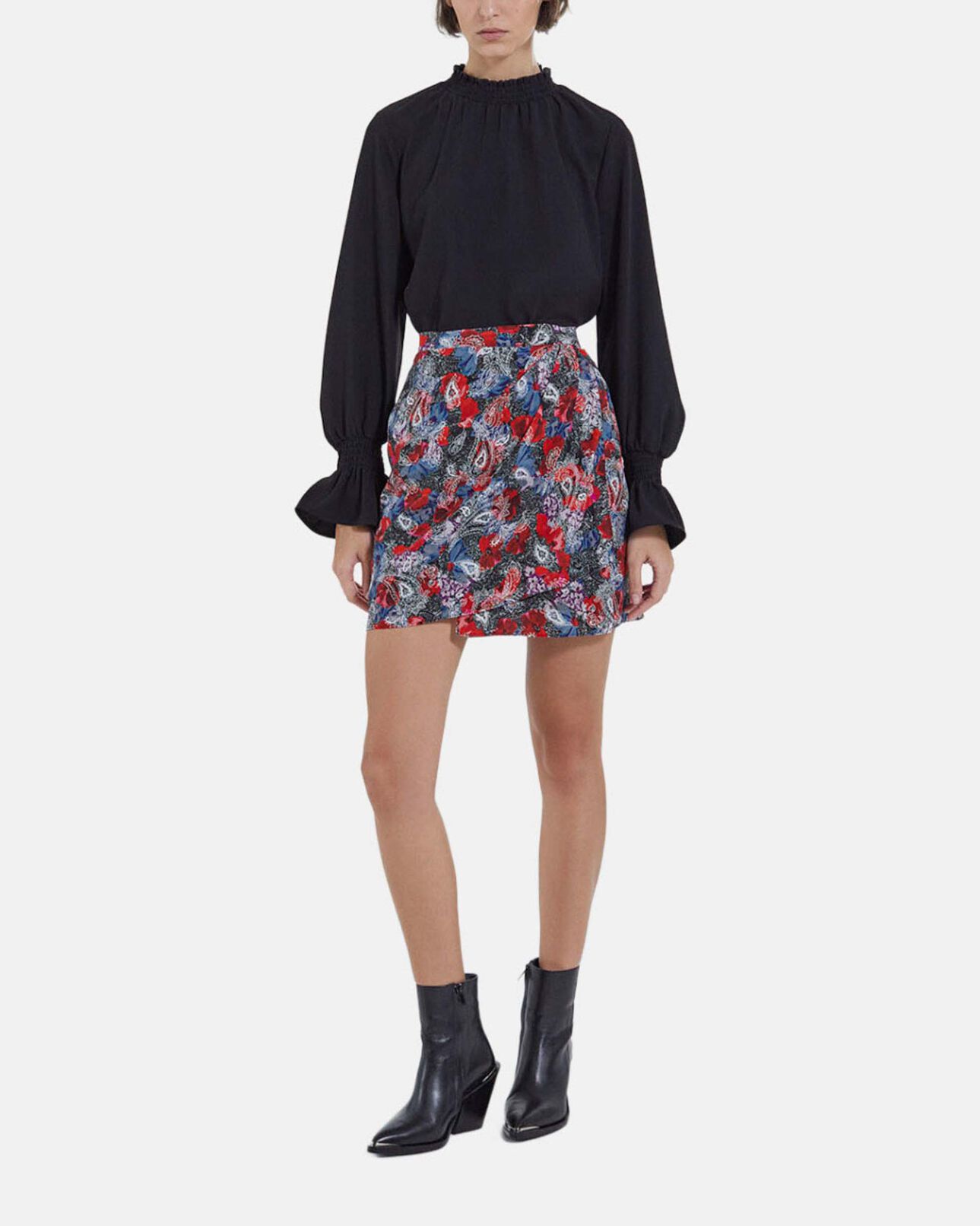 The Kooples WOMEN BLACK crepe fabric blouse
