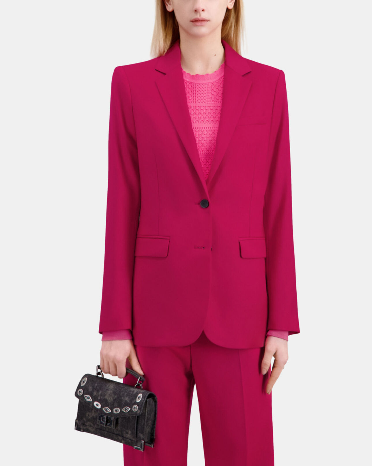 The Kooples FEMME CHERRY veste tailleur en laine rouge