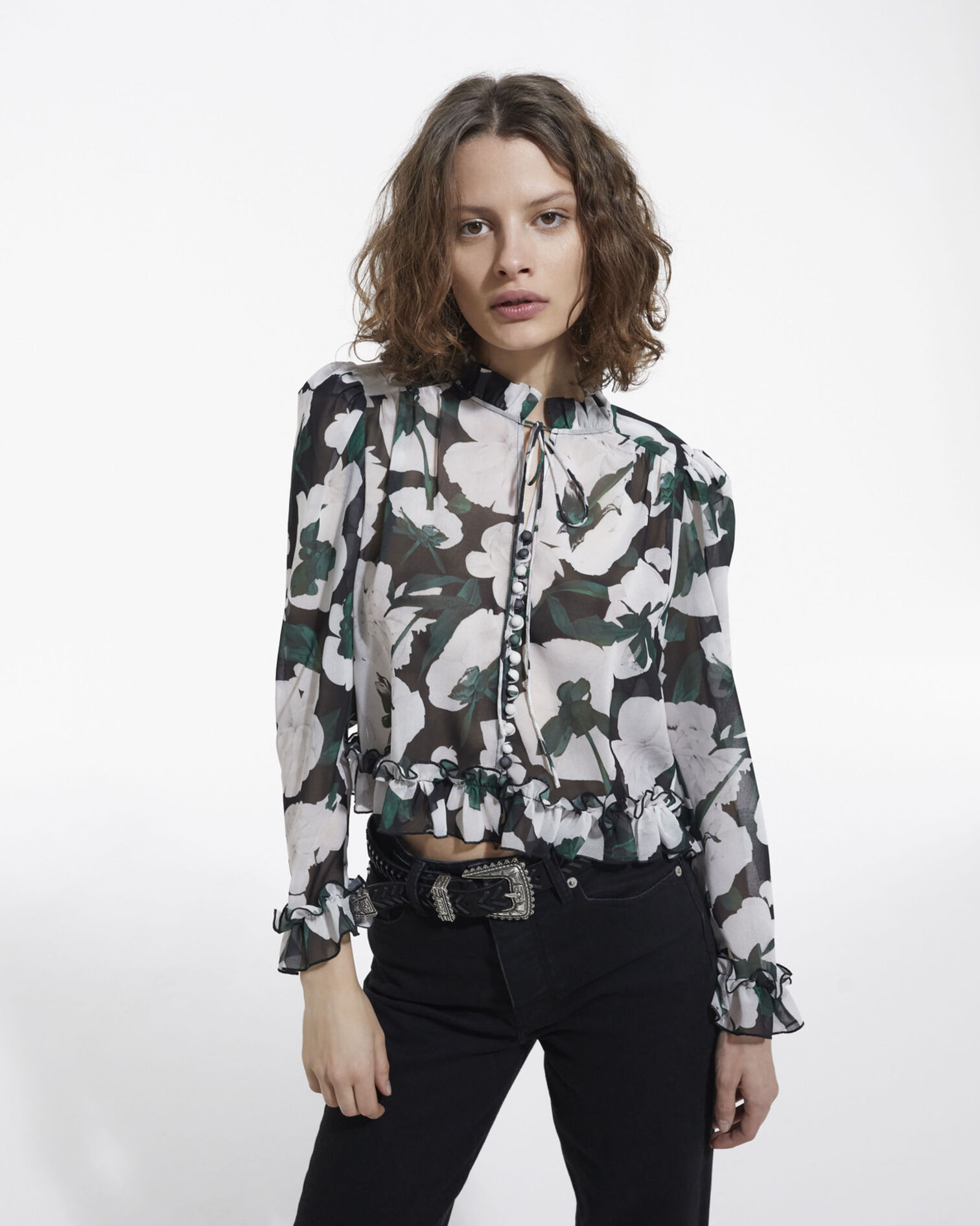 Printed blouse, ECRU, hi-res image number null