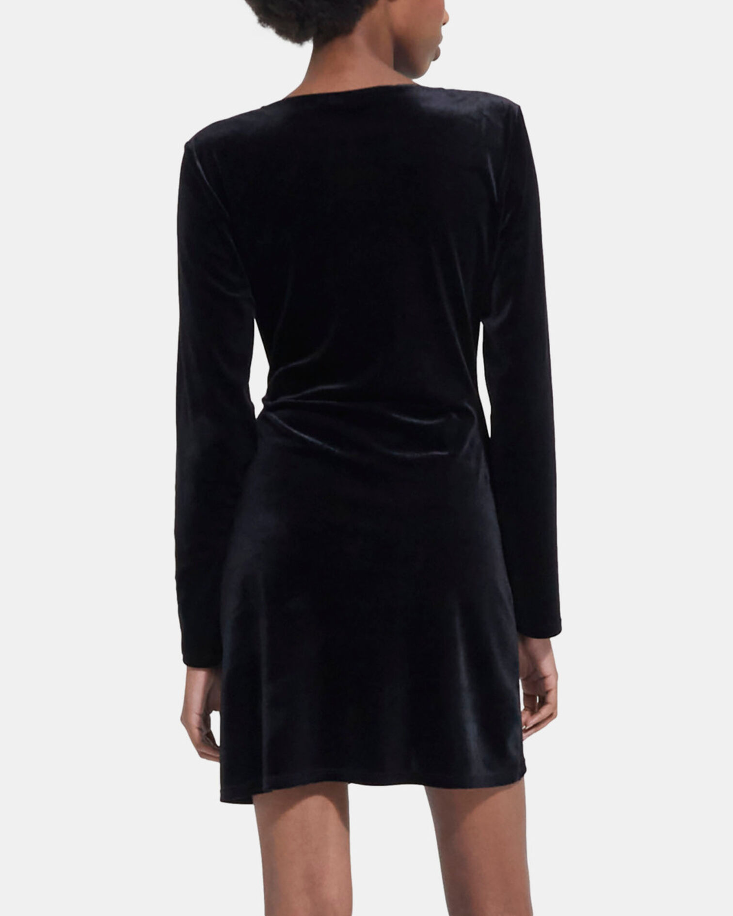 Short black velvet dress, BLACK, hi-res image number null