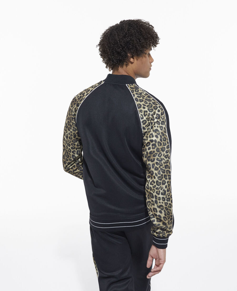 leopard print zipped sweatshirt