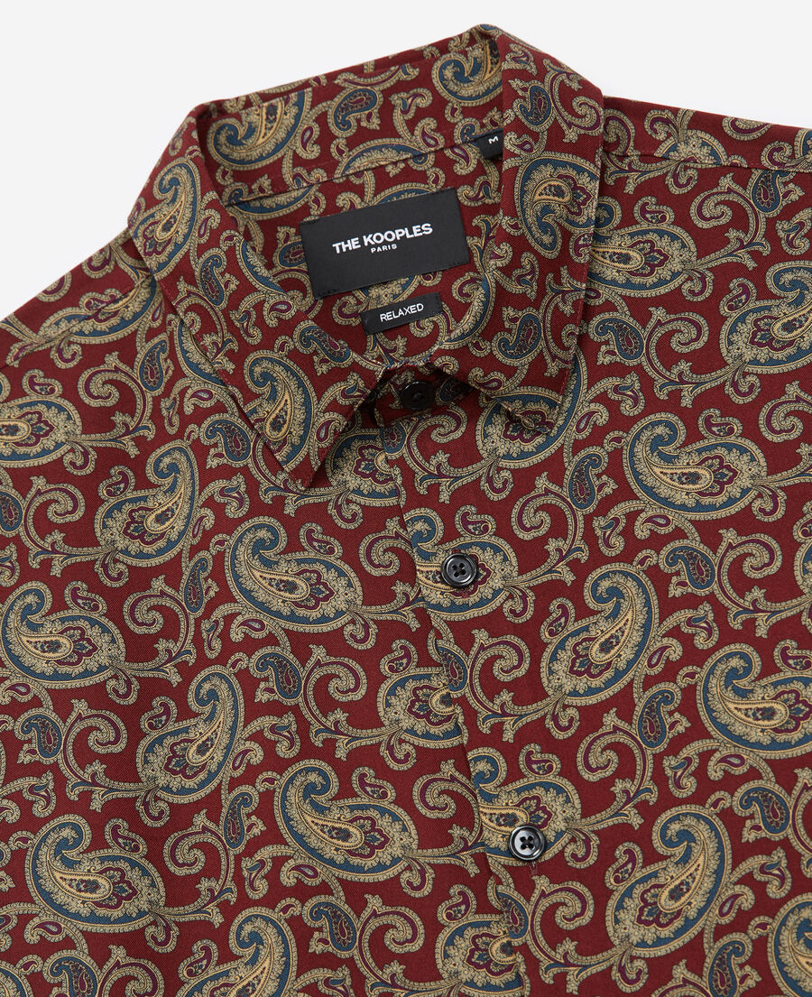 Flowing burgundy shirt with paisley motif The Kooples