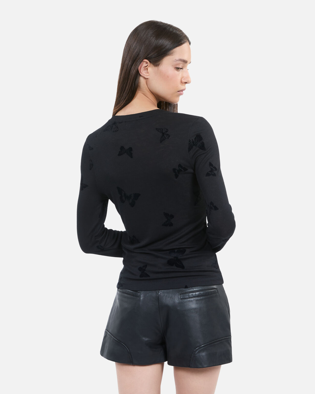 The Kooples F BLACK black long-sleeved t-shirt