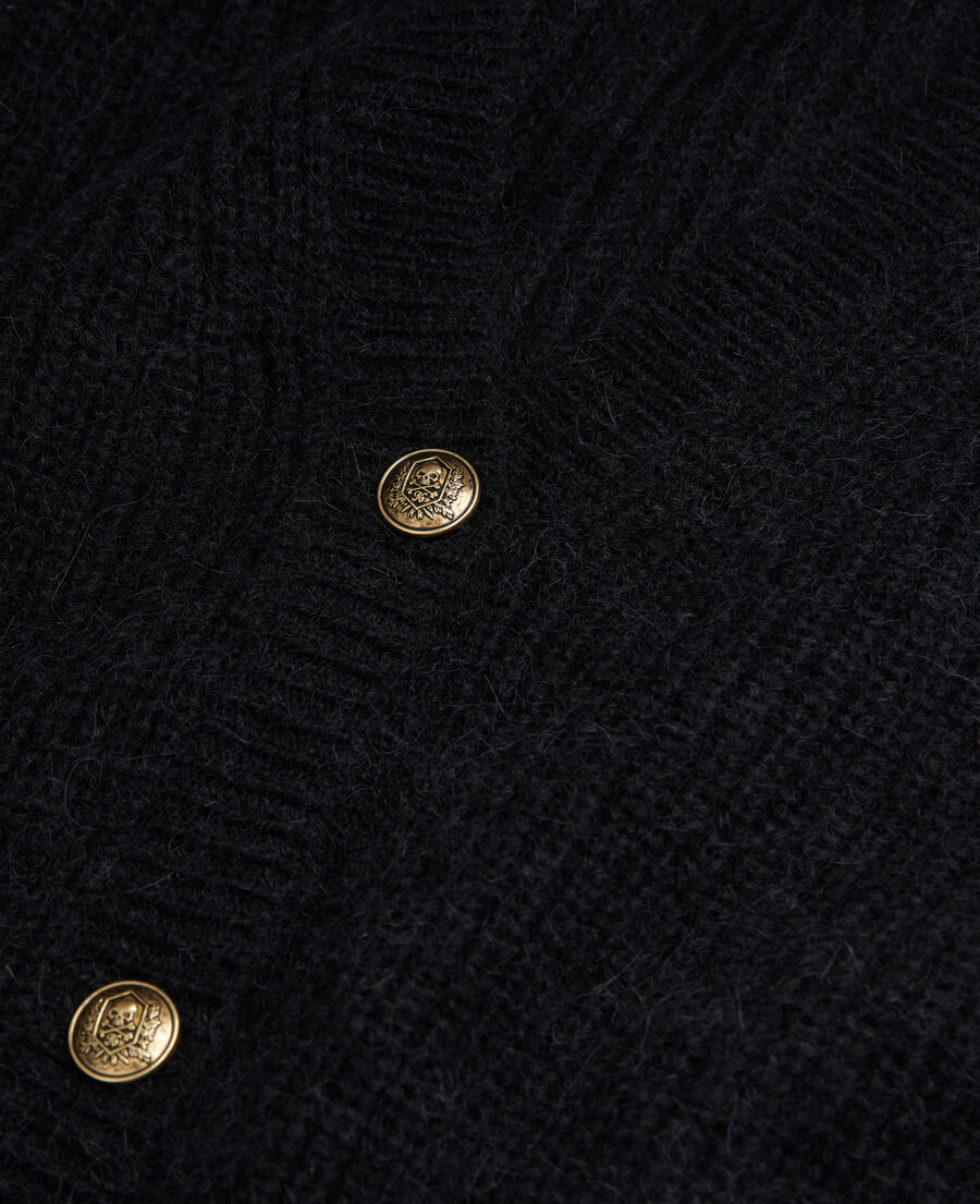 The Kooples F BLACK black wool-blend cardigan