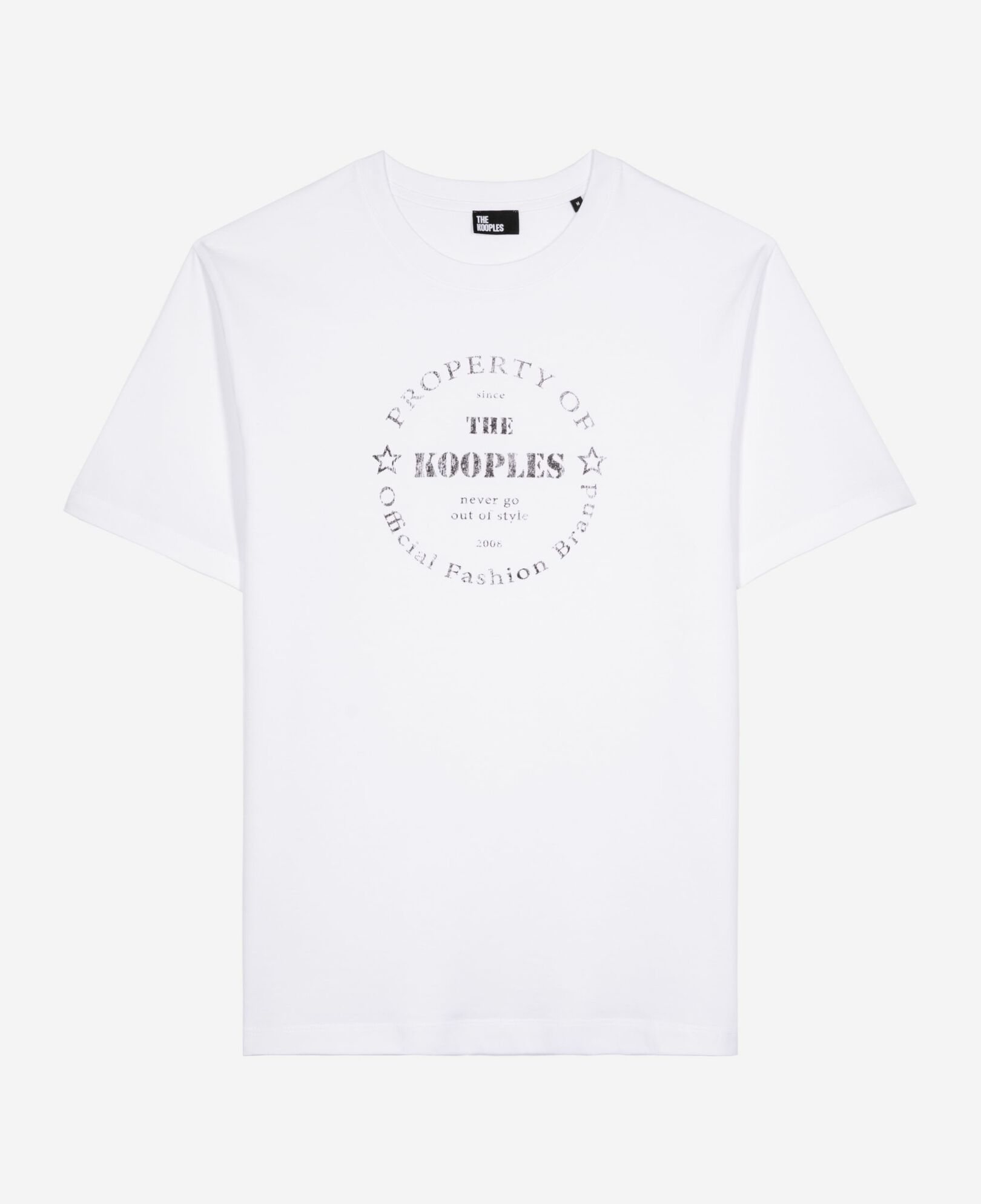 The Kooples MEN WHITE white screen printed t-shirt