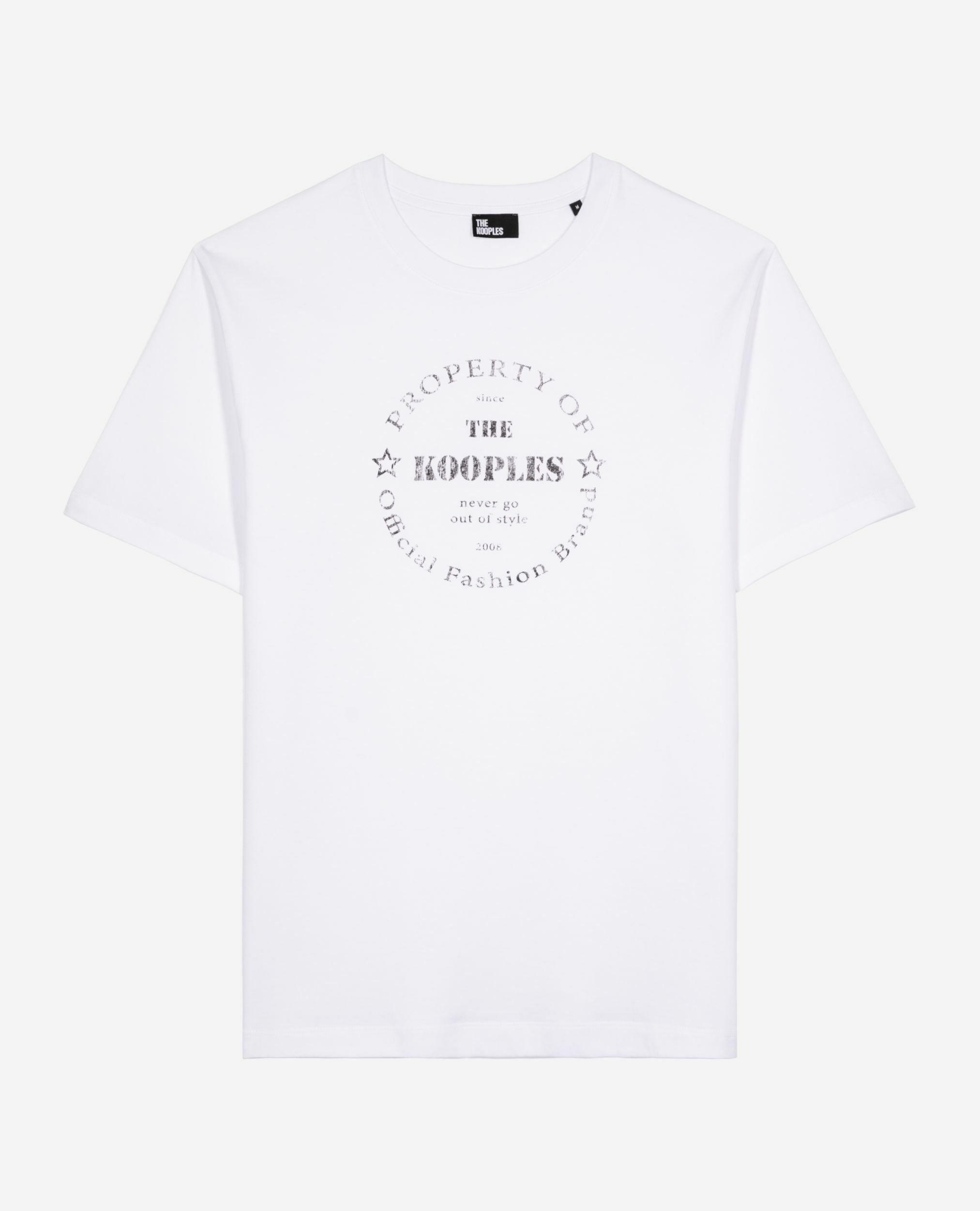 White screen printed t-shirt, WHITE, hi-res image number null