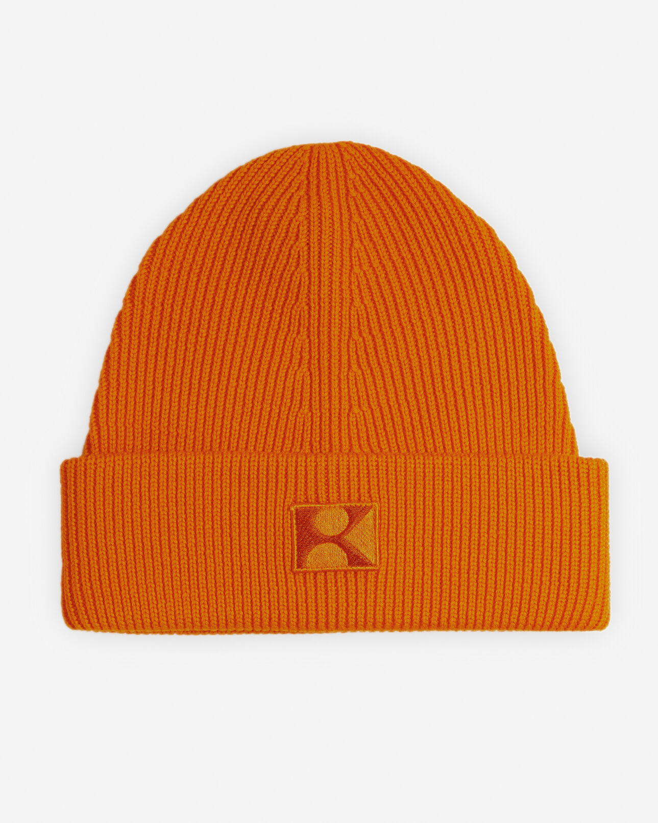 The Kooples MIXTE ORANGE bonnet orange laine xl patch brodé k
