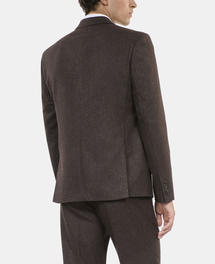 The Kooples MEN BROWN brown pinstripe suit jacket