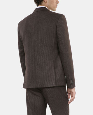 The Kooples MEN BROWN brown pinstripe suit jacket