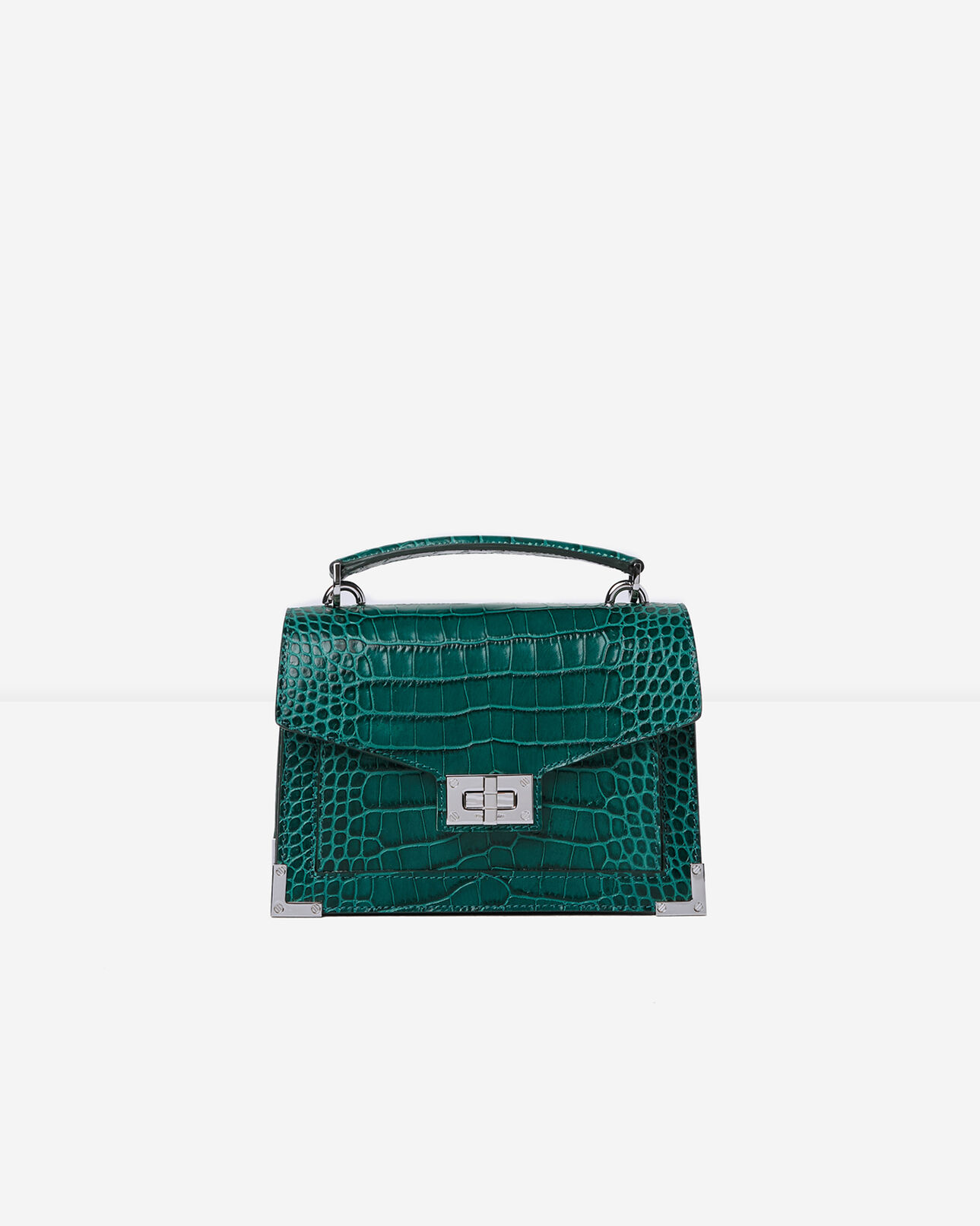 The Kooples DAMEN EMERAUDE emily small-tasche mit krokooptik in smaragdgrün