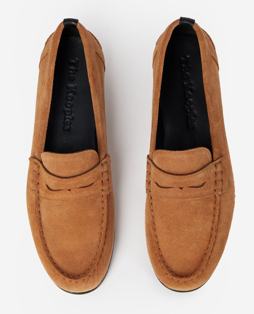 The Kooples WOMEN CARAMEL camel suede leather moccasins