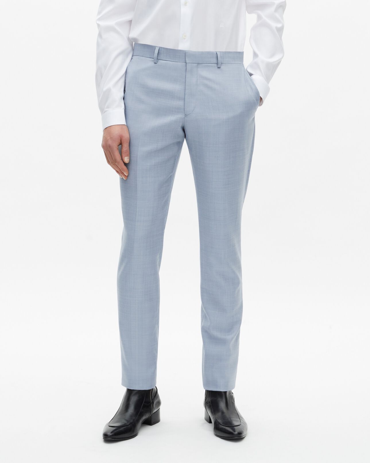The Kooples HOMBRE BLUE pantalones de traje de lana azul de corte entallado