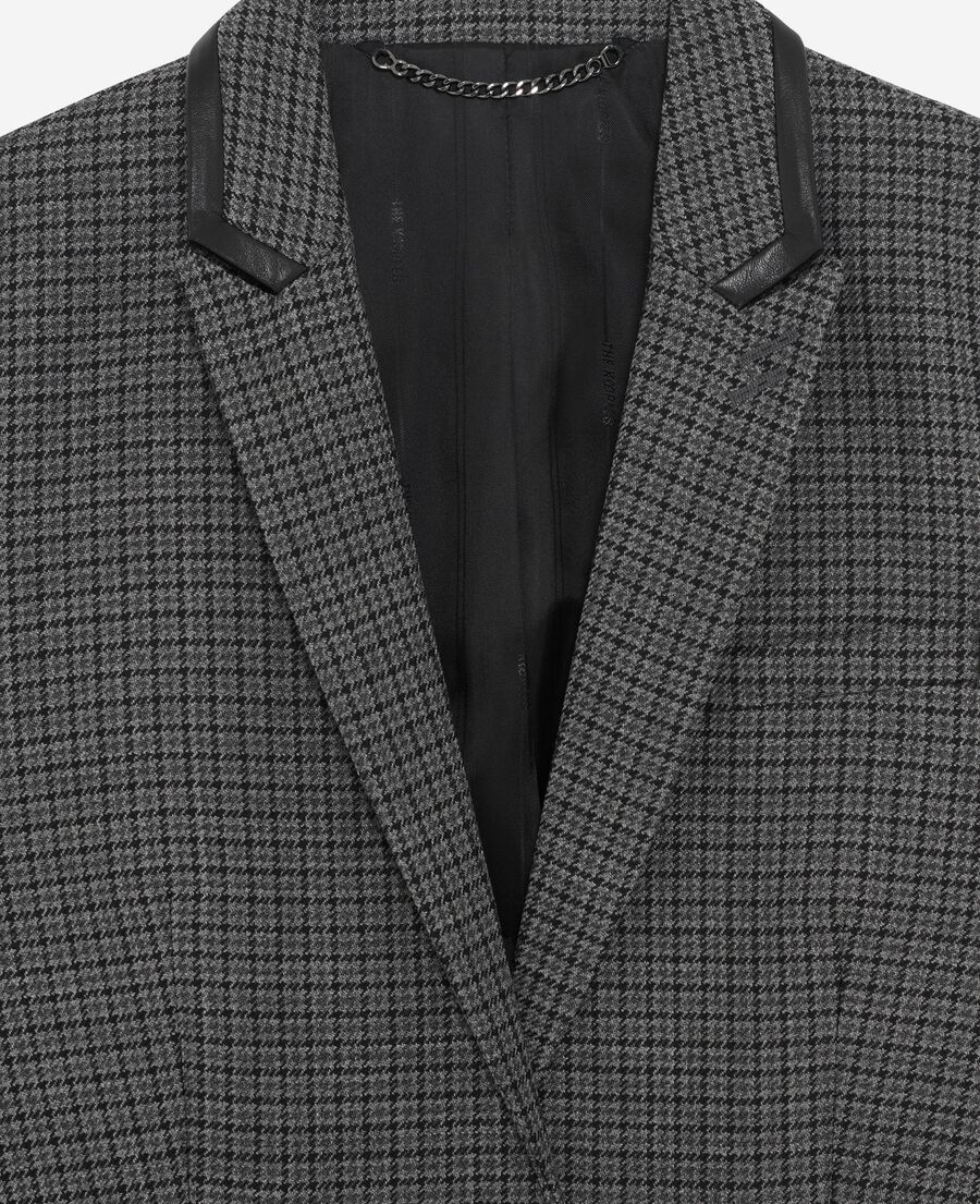 The Kooples FEMME BLACK veste tailleur en pied de puce noir et gris