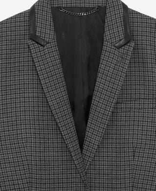 The Kooples FEMME BLACK veste tailleur en pied de puce noir et gris