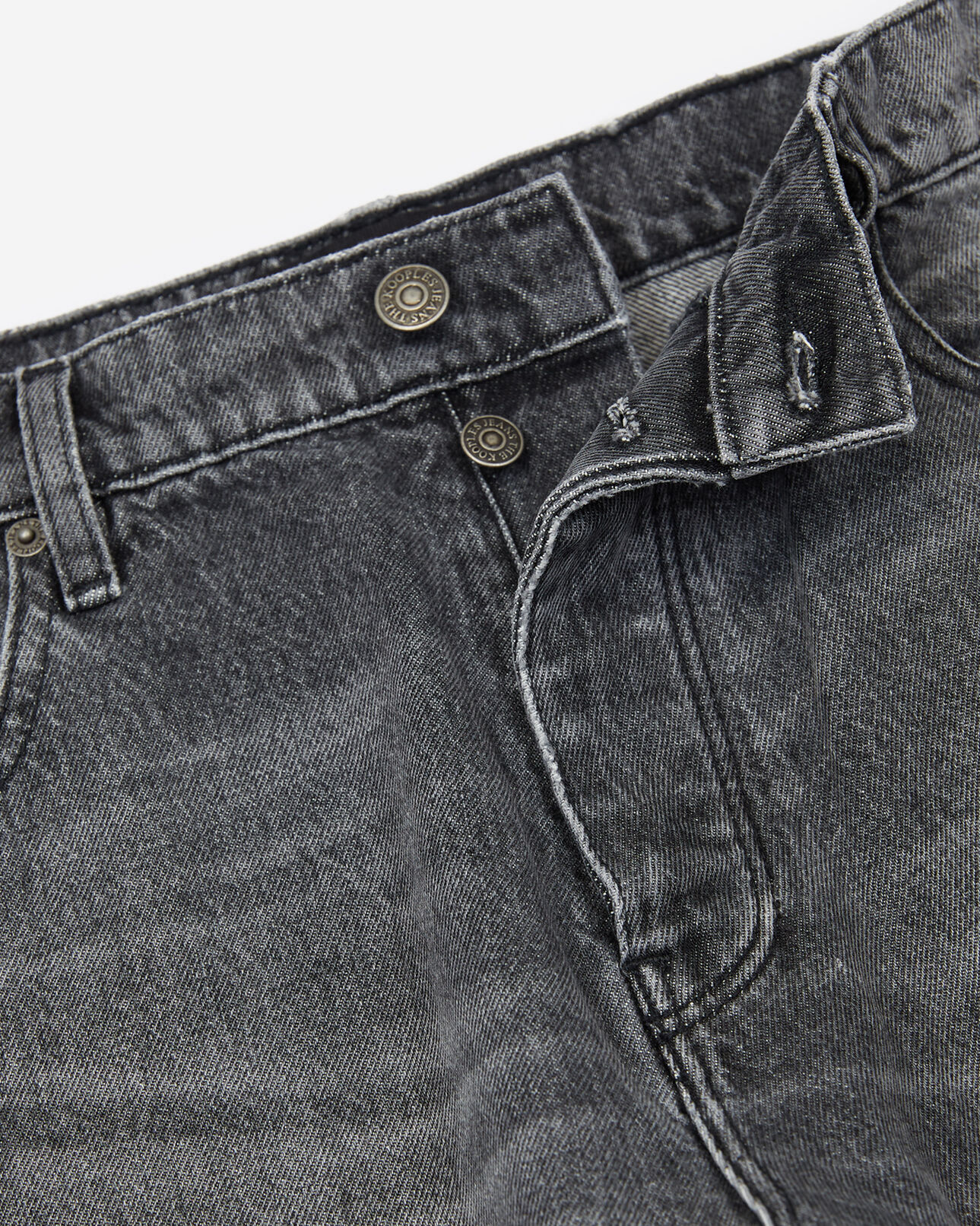 The Kooples MEN BLACK WASHED faded dark grey ripped jeans