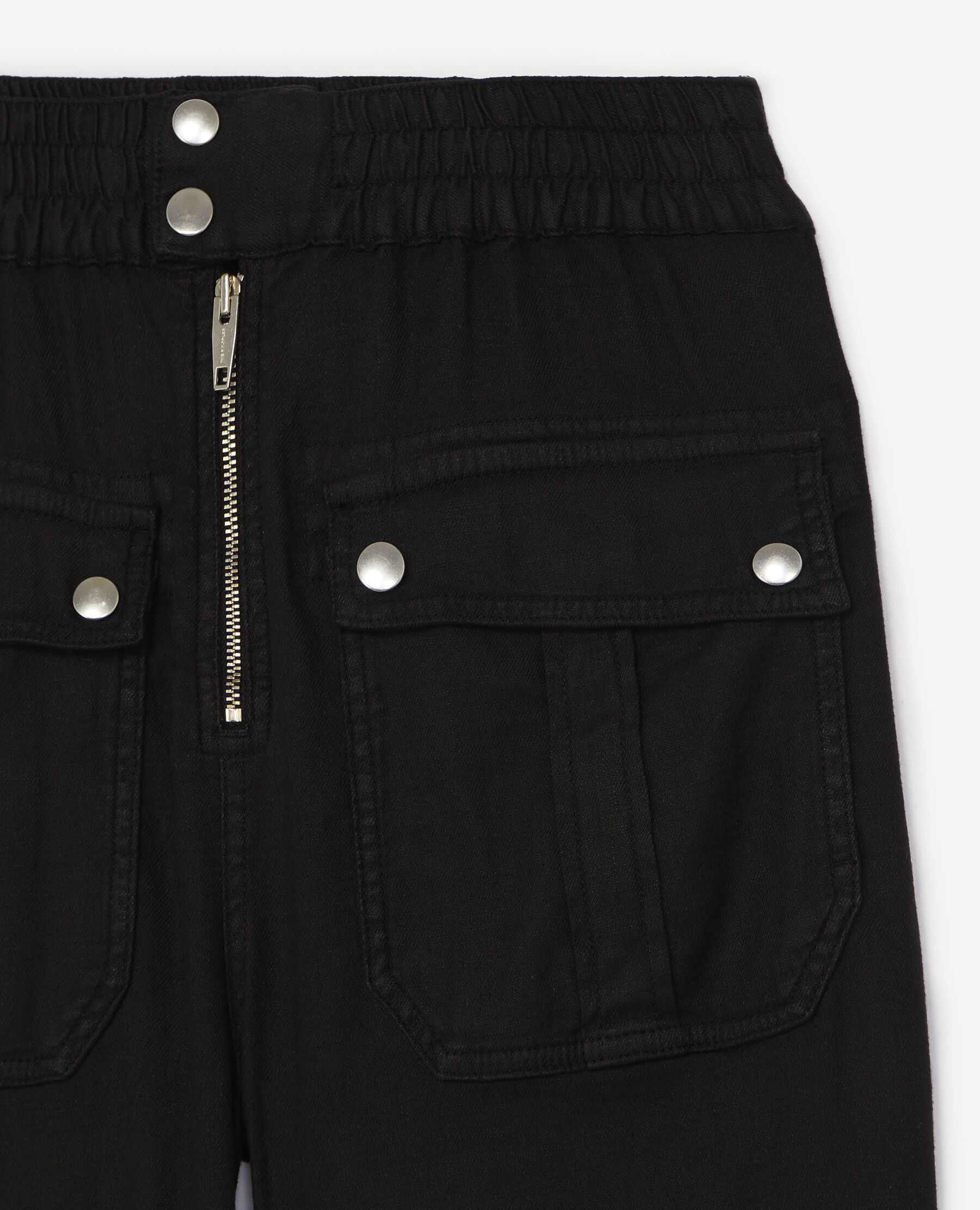 Black cargo pants in stretch linen The Kooples