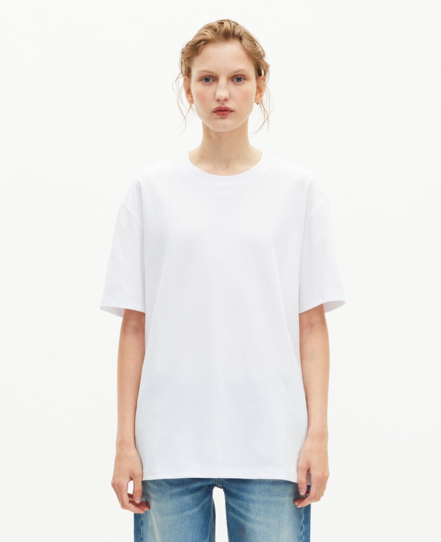 The Kooples MEN WHITE mixed t-shirt, straight, plain white